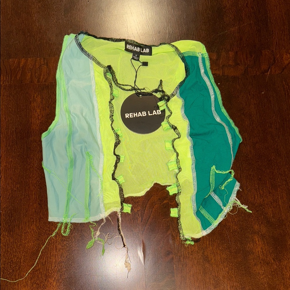 Rehab Lab Colorful Patchwork Vest Top